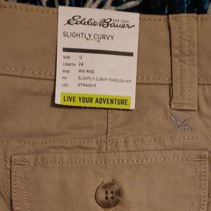 Eddie Bauer Destitrek Ripstop Crop Pants size 12, lite khaki